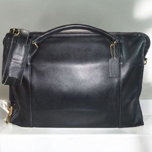 Coach Handbags - COACH VTG SOFT Black Leather WORK BAG UNISEX In GREAT CONDITION With COA